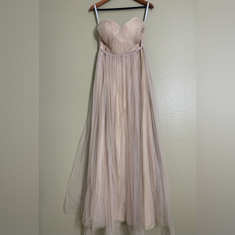 Jenny Yoo Annabelle Convertible Gown Womens 8 Blush Pink Tulle Bridesmaid Dress - Picture 2 of 7